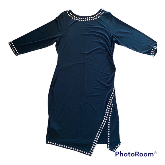 VENUS Dresses & Skirts - Venus Black 3/4 Sleeve Midi BodyCon Dress XL